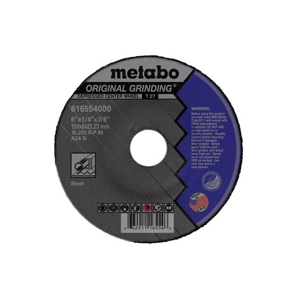 Metabo Grinding Wheel 4" x 1/4" x 5/8" - A24N Original Grinding US616745000